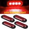 4LED Amber/Red Oval Clearance Side Tail Turn Lamp Truck RV Light Pick-Up Trailer