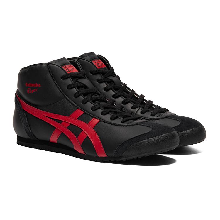 ONITSUKA TIGER Мексика Средний Бегун Покрытие Средний Верх Повседневная Обувь Унисекс Черные Красные Кроссовки 1183B577-001