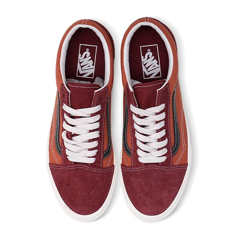 Vans Унисекс Низкие Кеды в Стиле Old Skool для Скейтбординга Оранжево-Красные Повседневные VN0007NTEHC1