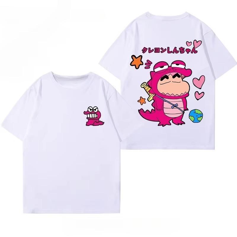 Футболка MINISO Crayon Shin-chan Co-branded Wanyyama San с графическим принтом, летняя милая женская футболка, модная свободная футболка для пары.