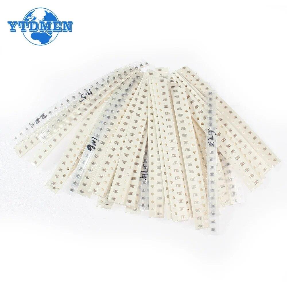 720 шт. конденсатор SMD 0603 0805 1206 36 значений, комплект конденсаторов в ассортименте 1 пФ ~ 10 мкФ 10PF 30PF 47PF 330PF 4,7NF 10NF 68NF 100NF