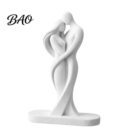 Seamless Splicing Art Statue Abstract Human Body Statue, Female Figurine Embracing Love Sculpture, 3D One-Piece Molding Polished Corner Sculpture