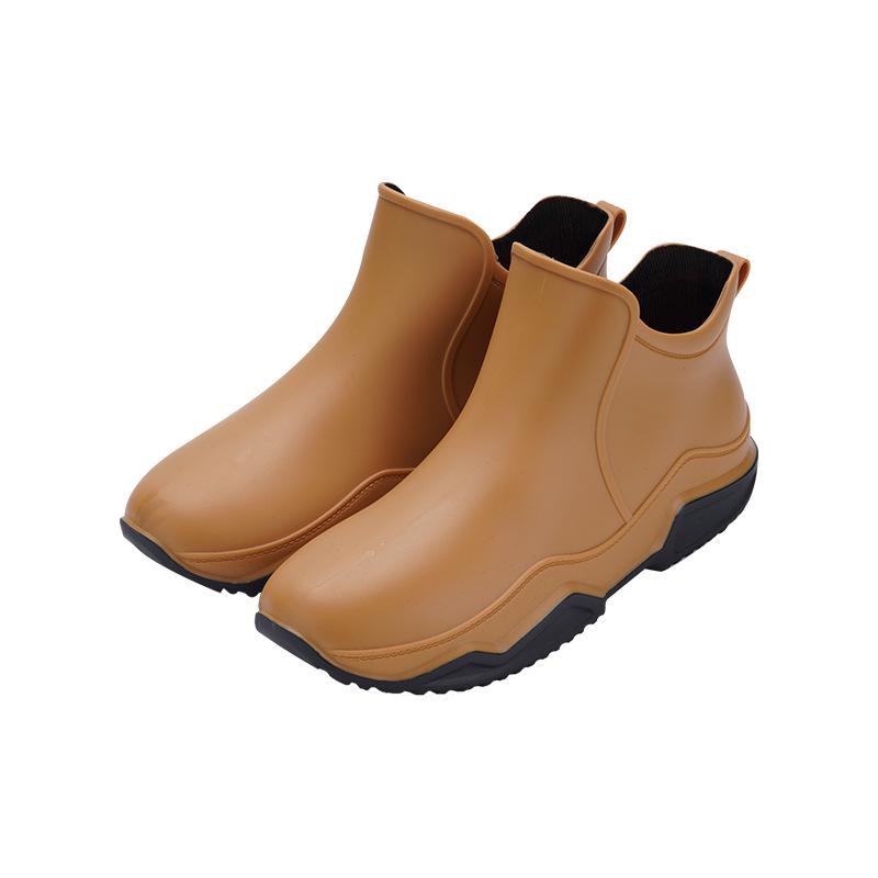 Мужские низкие водонепроницаемые мотоциклетные сапоги для езды на мотоцикле - нескользящая резиновая обувь для рыбалки