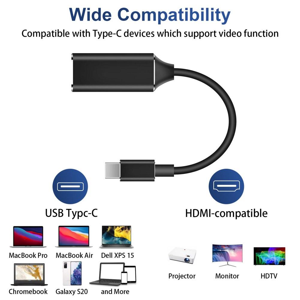USB 3.1 Type-C To HDMI Cable Adapter, 4K HD TV And Projection Video Converter For Samsung S8/S8+S9/S9+, For Huawei, For MacBook
