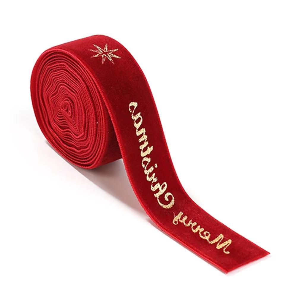 2.5CM Width Wired Velvet Ribbon High-Quality Christmas Packaging Ribbon Bow Making