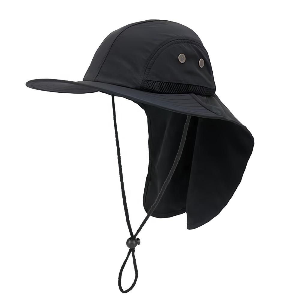 2025 Unisex Sun Hat Outdoor UPF50+ Moisture Wicking Fast Dry Mesh Wide Brim Custom Logo Blank Bucket Hat for Fishing Casual Use