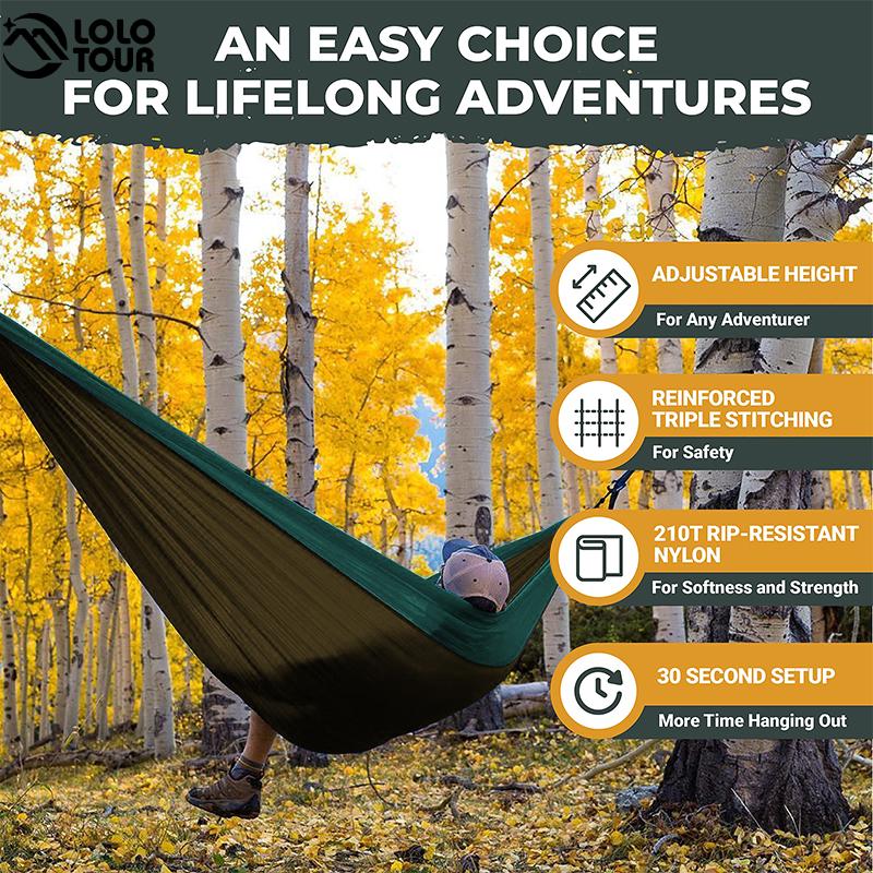 Тканевый гамак с парашютом, качели для сна, качели для одного человека, путешествия на открытом воздухе, отдых, отдых, подвесная кровать Hamak, прочный для выживания