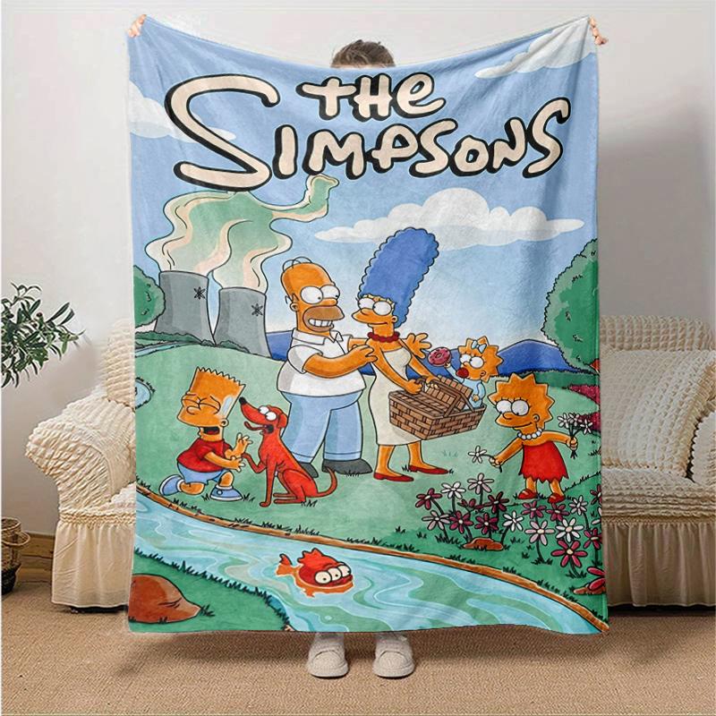 1Pc Simpsons Family Adventure Blanket Soft And Comfortable Casual Warm Camping Travel Christmas Halloween Gift M921673