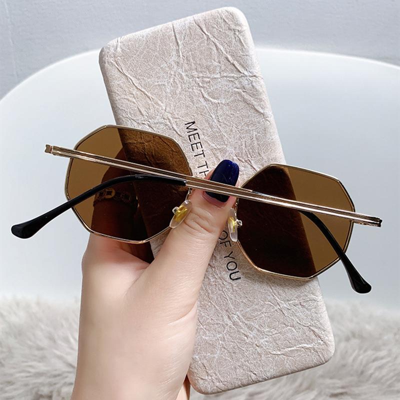 Персонализированные Мульти Женские Солнцезащитные Очки Новые Модные Металлические Многоугольные Солнцезащитные Очки для Вождения Путешествий Защита от УФ Лучей Солнцезащитные Очки