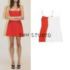 Summer New Back Bowknot Decoration Dress French Style Sling Elastic Short Dress 8186111