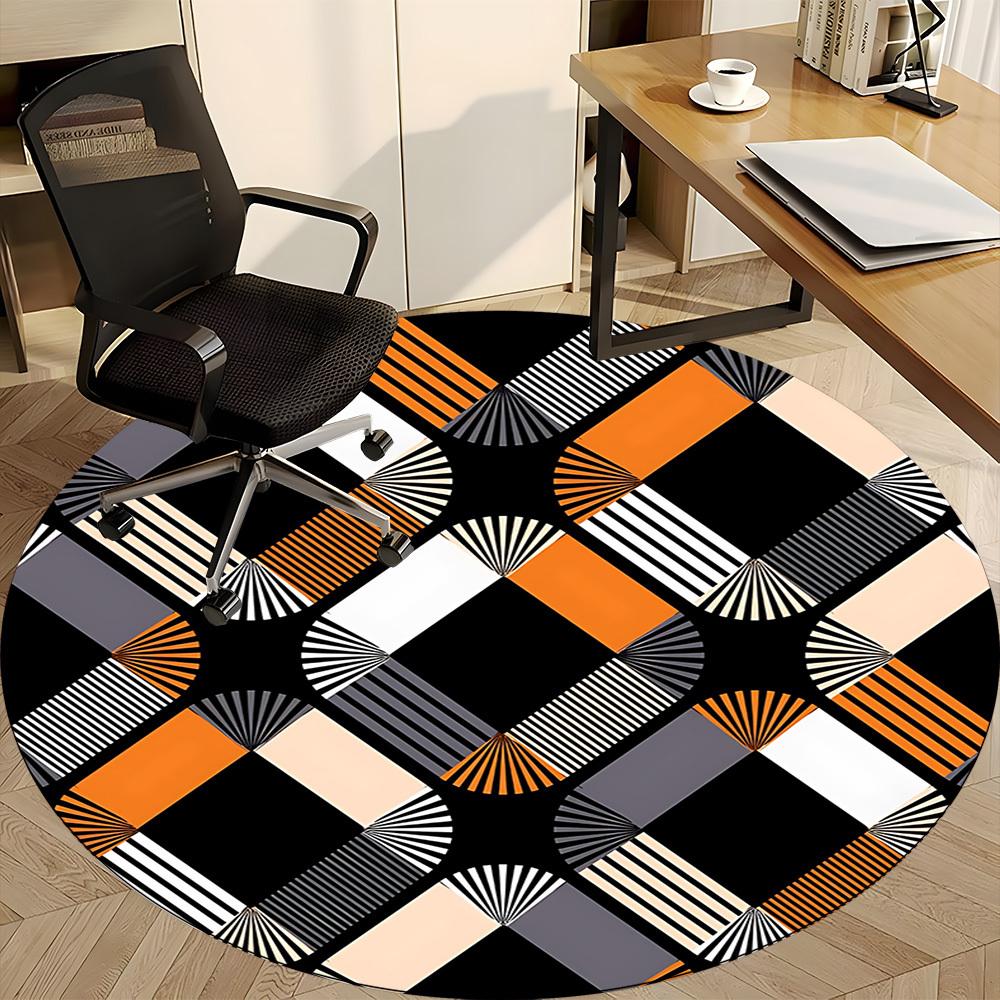 1pc Abstract Pattern Chair Carpet for Office, Perfect for Office, Holiday Party Decoration Choice yy260314083