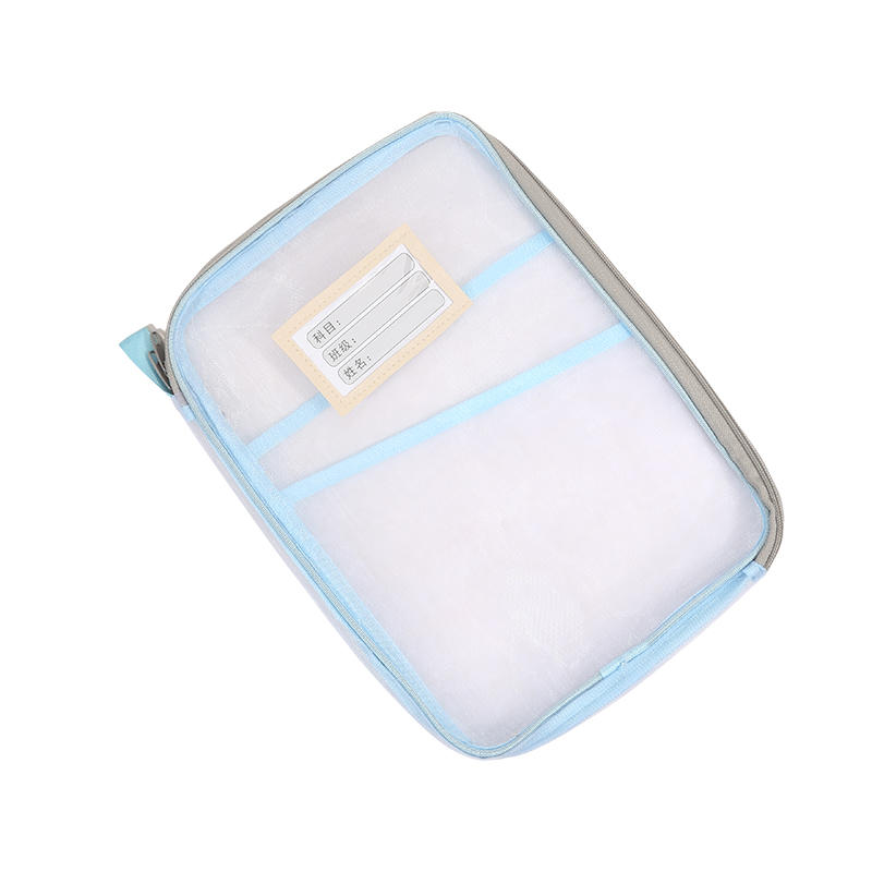 A4 Stationery Storage Bag Double-layer Mesh Zipper Bag Large Capacity Organizer Folders School Office Supplies Stationary Bag