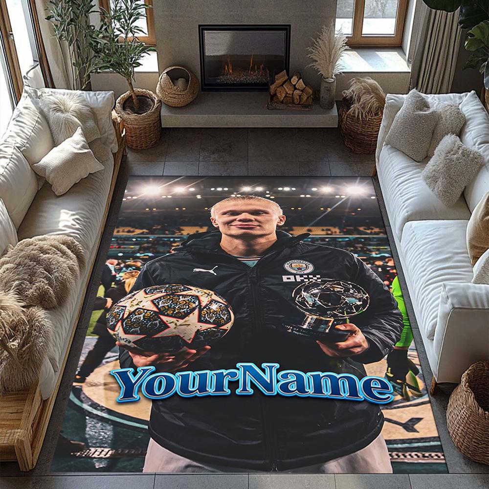 Haaland 40 Customized Name Carpet Design for Hallway Game Room Kitchen Dormitory Antislip Carpet Anime Office Decor Gift for Festivals