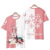2026 Summer New Fashion Source Impact 3D Printed T-shirt Anime Game Yae Miko Street Men's and Women's Casual Oversized T-shirt Y