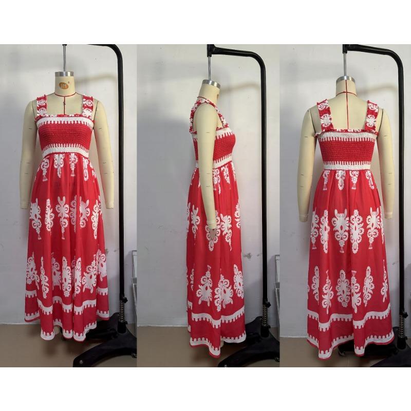 Женское пляжное курортное платье с принтом на шее