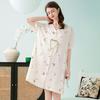 Fenteng [Satin Ice Silk] Chinese style new V-neck cardigan, new Chinese style nightgown, floral dress, breathable home wear