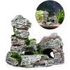 AIMOONSA Décoration aquarium épave de bateau en résine verte — grotte/rocaille décorative