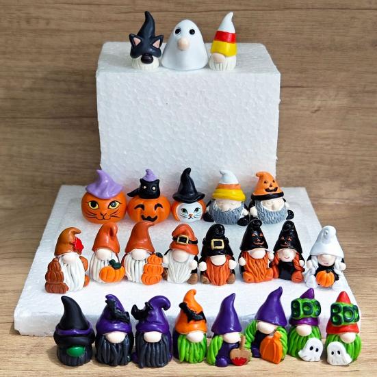 2025 Halloween Advent Calendar for Kids Adults 24 Days Countdown Calendar with Gnome Dolls Collectible Resin Miniature Figures for Holiday Gifts
