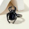 Vintage White Black Crystal Spider Open Adjustable Rings Punk Insect Finger Ring Gothic Halloween Jewelry Gifts For Women Men