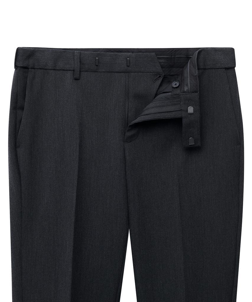 MUSINSA STANDARD Lightweight Tapered Hidden Elastic Waist Length Slacks [Charcoal Gray]
