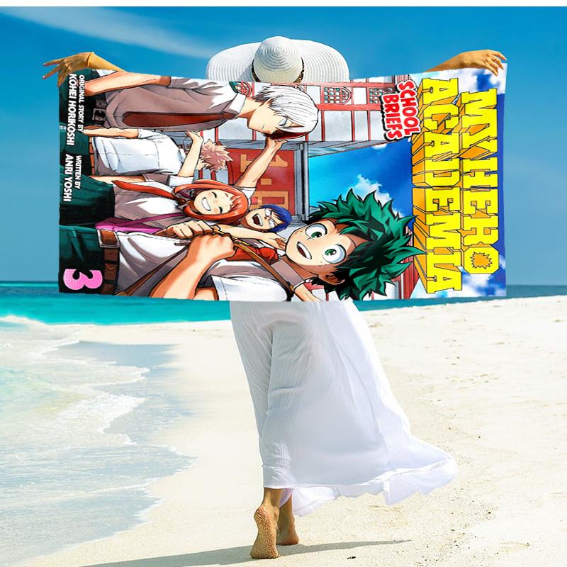 1pc Heros Determination Izuku Midoriya beach towel,quick drying absorbent beach towel,outdoor sports swimming beach towel,Soft and comfortable Y7227