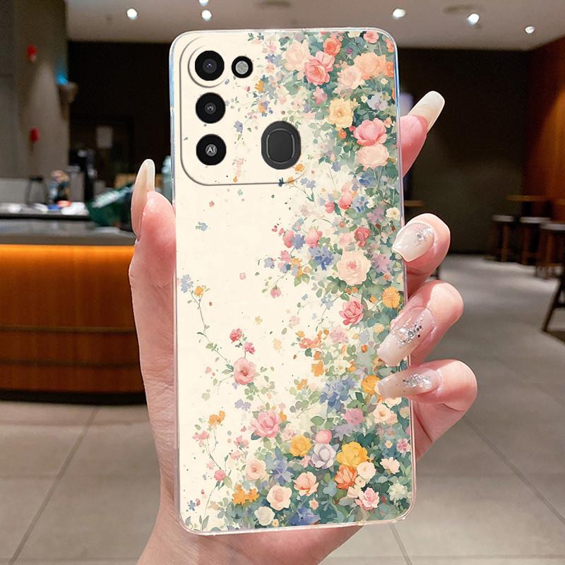 Задняя крышка для Tecno Spark 8C Чехол Прозрачный Роскошный Модный Эстетичный Бабочка Цветок Мягкий ТПУ Силиконовый Чехол для телефона Tecno KG5k KG5j