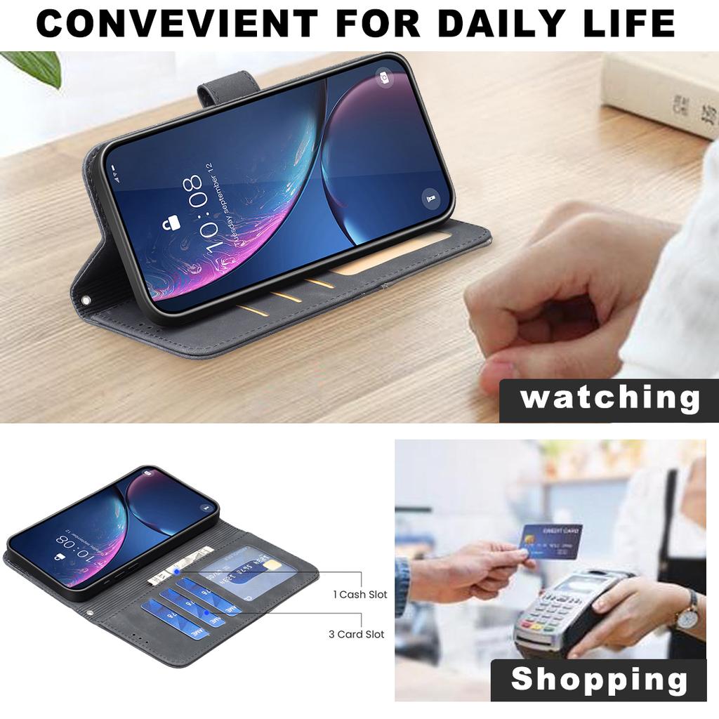 For Xiaomi Redmi 15 5G (Global) (169mm) Phone Case BINFEN COLOR Wallet Stand Geometry Imprinted Leather Cover