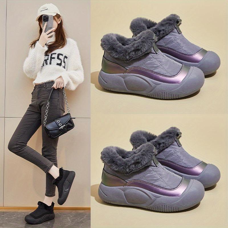 Women's Fleece-Lined High-Top Snow Boots Winter Thick-Soled Round Toe Casual & Warm Winter Footwear | Stylish Winter Boots