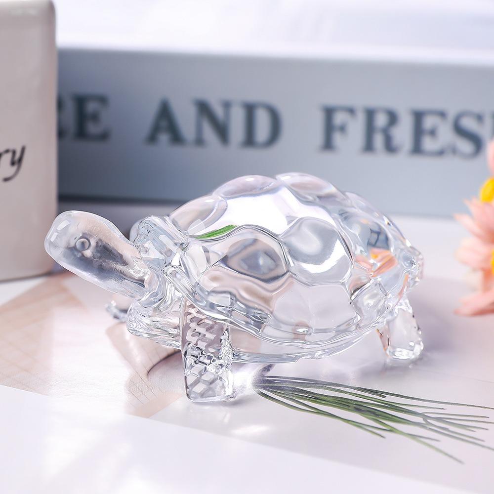 Miniature Tortoise Statue Chinese Lucky Feng Shui Ornament for Home Office Desk Decoration Crystal Turtle Figurine Home Decor