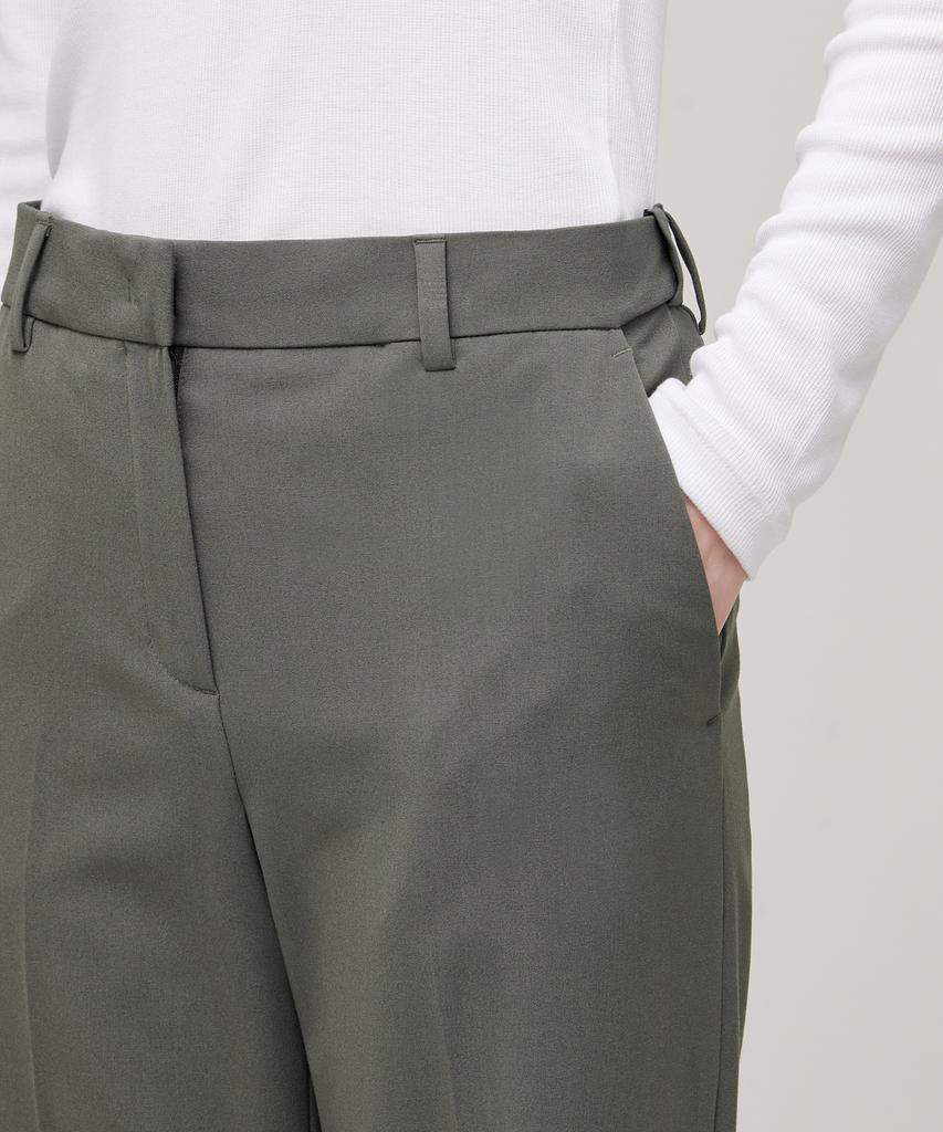 MUSINSA STANDARD WOMAN Women'S Lightweight Straight Hidden Banding Slacks [Light Khaki]