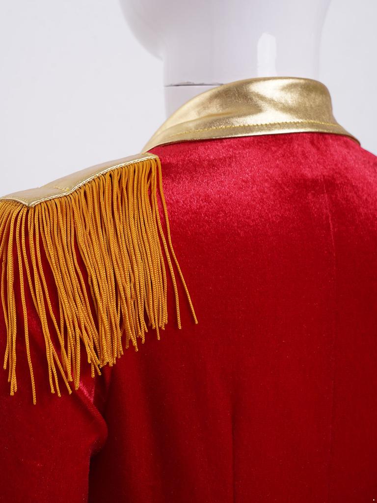 Boys Circus Cosplay Costume Long Sleeves Tassel Details Dip Hem Coat Role Play Jacket