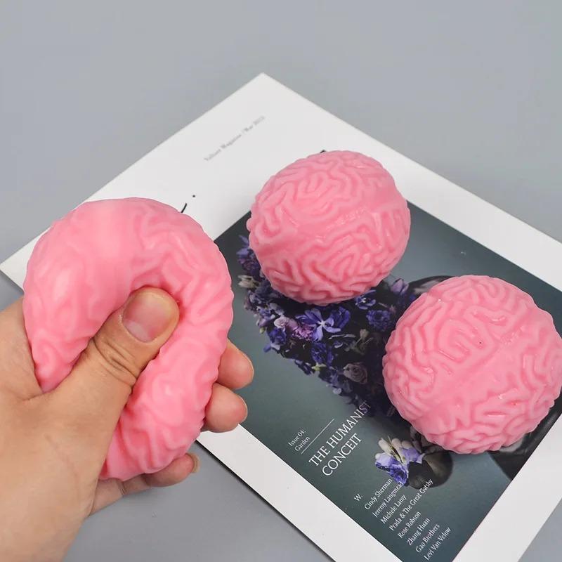 Mini Brain Squishy Squeeze Ball Funny Brain Balls Stress Relief Toy for Teens Adults Party Favors Easter Halloween Birthday Gift