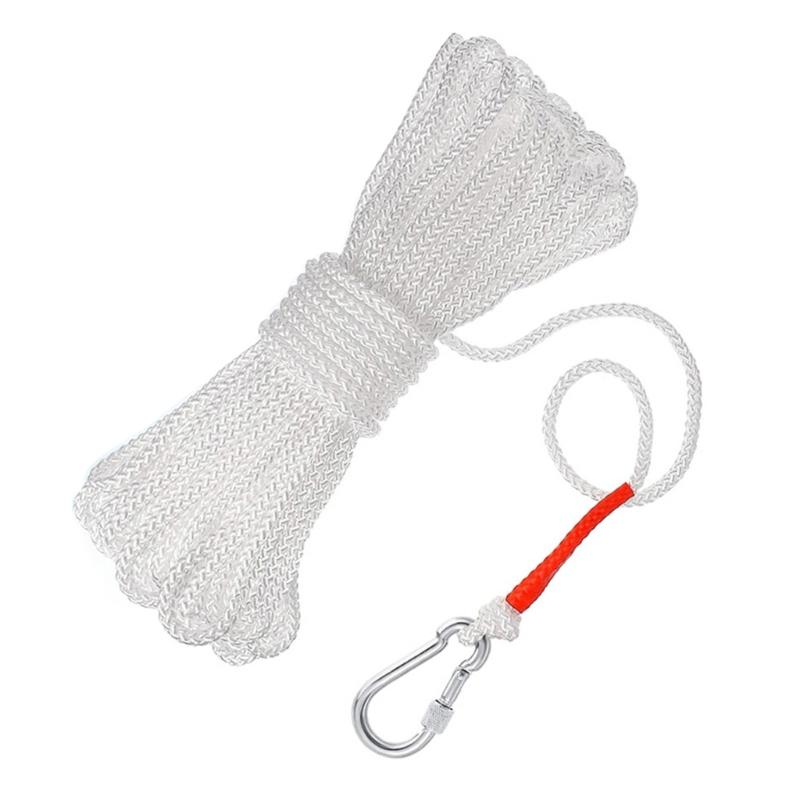 Rescues Climbing Rope Braided Rope Life Buoy Rope with Spring Hook for Ring Buoy