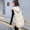 Women Autumn Winter Outwear Thicken Waistcoat Cotton Padded Hooded Sleeveless Jacket Coat Vest