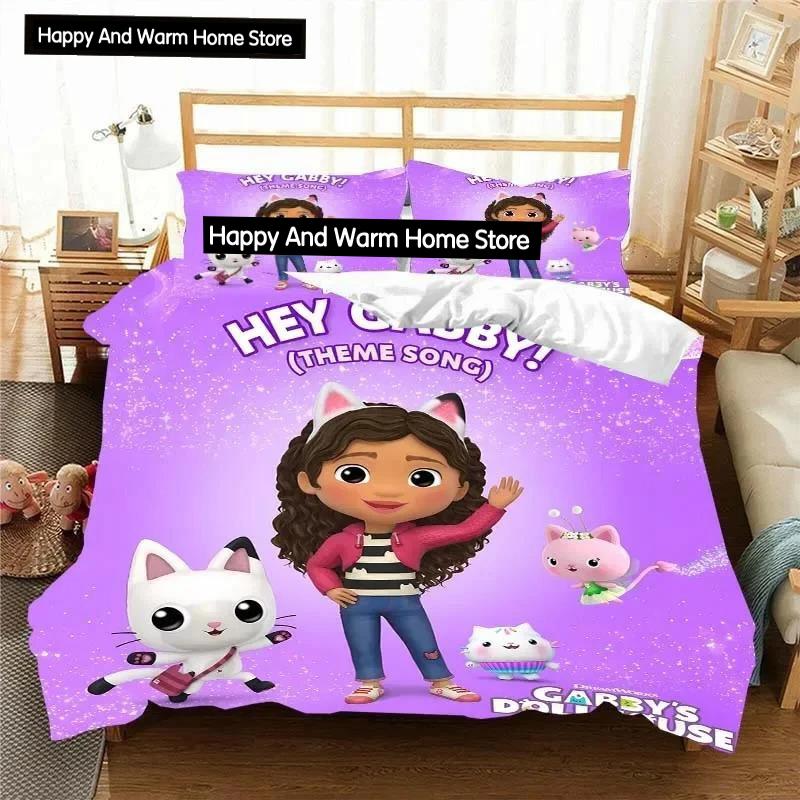 Комплект постельного белья Gabbys D-Dollhouse, пододеяльник, одеяло, односпальная кровать, двуспальная кровать, для мальчиков, девочек, мальчиков, подарок, комплект постельного белья размера «king size»