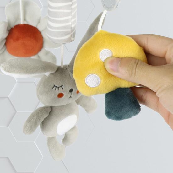 Игрушка для детской кроватки, встроенное устройство BB и колокольчик, мультяшный кролик, сова, плюшевые успокаивающие игрушки