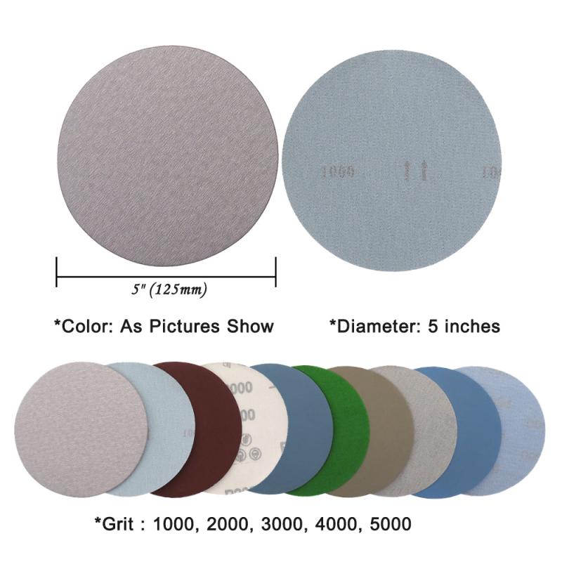 1/2/3/4/5/6 Inch Hook And Loop Sandpaper 25 Pcs Assorted 1000 /2000 /3000 /4000/ 5000 Grit Sanding Paper Round For Polishing