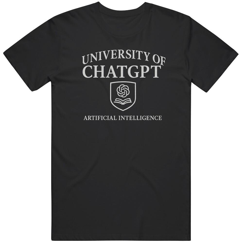 Университет ChatGpt Забавная идея подарка v3 Футболка Унисекс Футболка