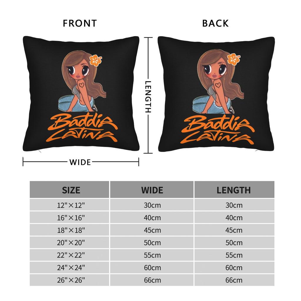 Karol G Chibi Hibiscus Tattoo Pillow Cover Cute Funny Pillow Case For Sofa Home Decor Soft Pillowcases Birthday Present