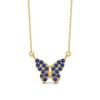 Blue Sapphire Butterfly Dainty Necklace- Sterling Silver