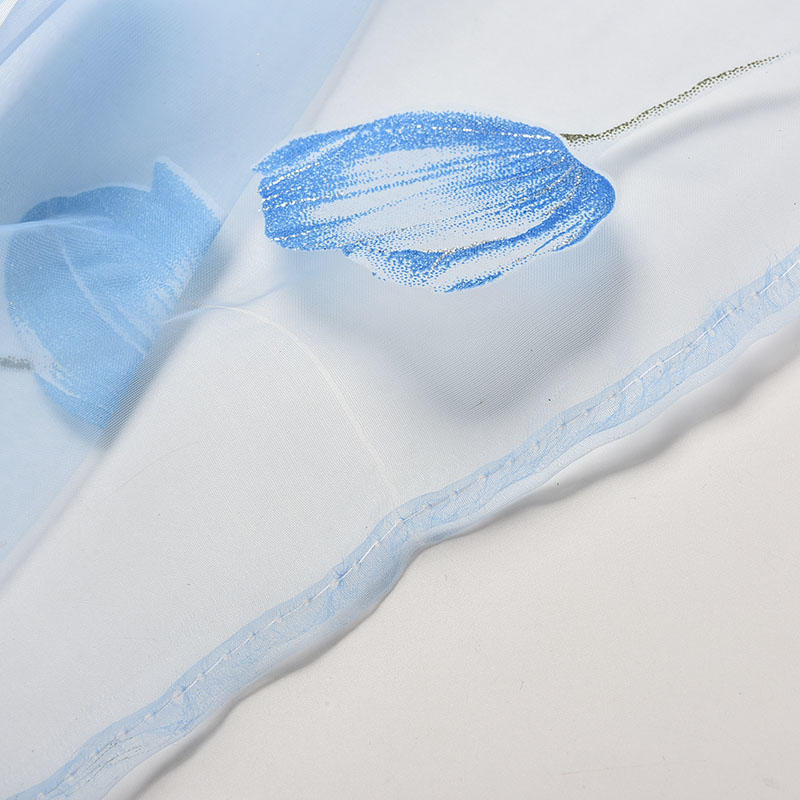 Подзоры Тюль Вуаль с цветочным принтом, занавеска для двери, окна, драпировка, панель, прозрачные шторы