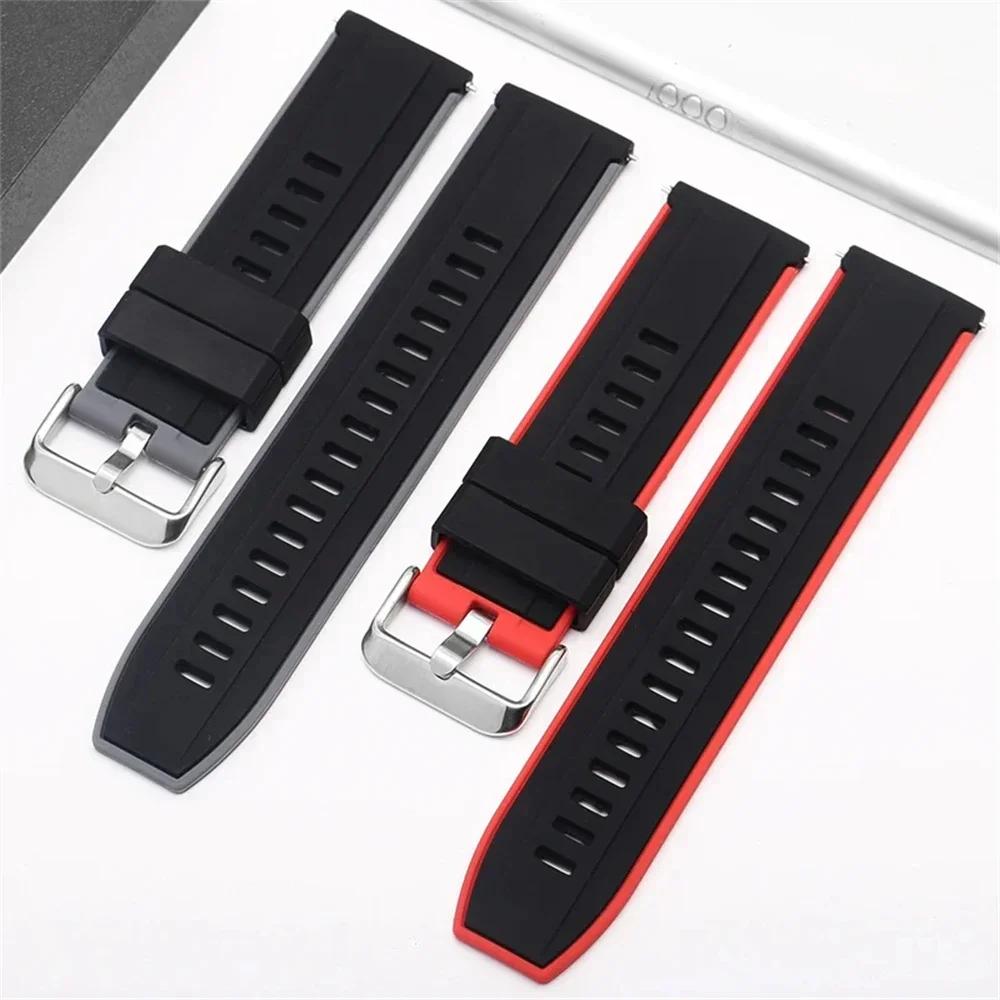 20mm 22mm Soft Silicone Strap For Huami AMAZFIT GTR 4 3 Pro 47mm Strap AMAZFIT GTS 4 3 2e BIP 5 Sports Bracelet Belt Wristbands