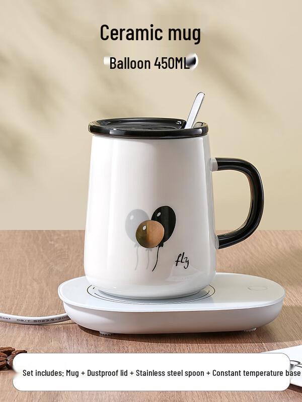 Ceramic Mug with Lid and Spoon