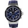Salvatore Marra Men's Chronograph Watch, 10 ATM Water Resistant, Leather Strap, Business Style, 20th Anniversary Limited Edition, Blue/Navy, SM18117-S