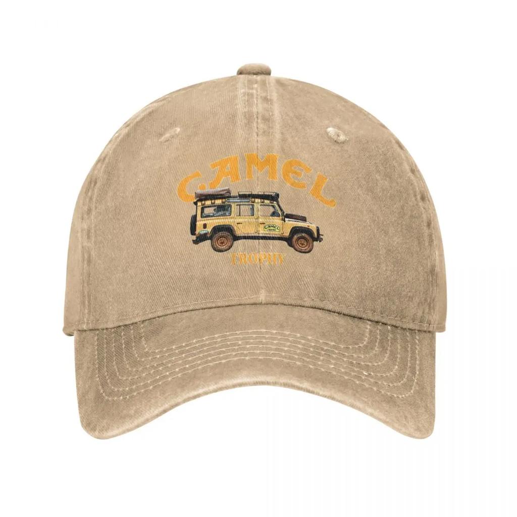 Camel Trophy Style Baseball Caps Distressed Denim Washed Hats Cap Vintage Outdoor Workouts Adjustable Snapback Cap