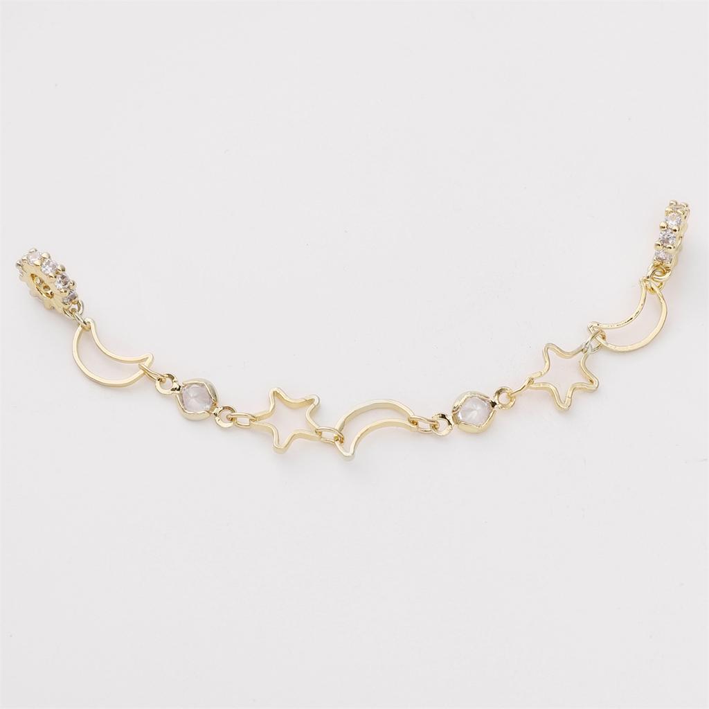 High Color Gold Plated Silver Zircon Bracelet Security Chain Chain Diy Handmade Bracelet Mobile Phone Chain Accessories