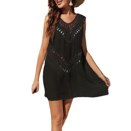 Накидка на бикини со струящимся краем, защита от солнца, легкий классический вязаный крючком ажурный купальник, пляжная одежда