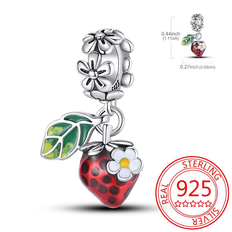 Delicious Food Copper Doughnut Cake Dessert Fruit Fine Wine Bead Pendant Fit Bracelet Necklac Boutique Jewelry Gift