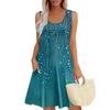 Женские летние платья Свободные сарафаны без рукавов Платье с карманами