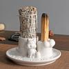 Palo Santo Holder 4-in-1 Incense Burner Candle Holder Ceramic Incense Holder Ash Catcher Tray for Meditation Yoga Room Bedroom